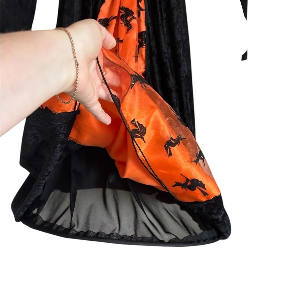 Halloween Princess Paradise Orange Black Witch Costume Size M (8) Vintage